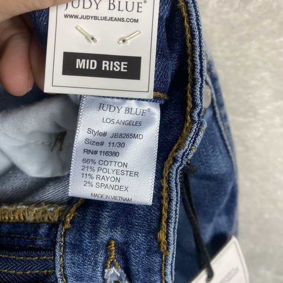 NWT Judy Blue Jeans 11/30 Mid Rise Skinny Fit Distressed Leopard Print - Picture 11 of 12